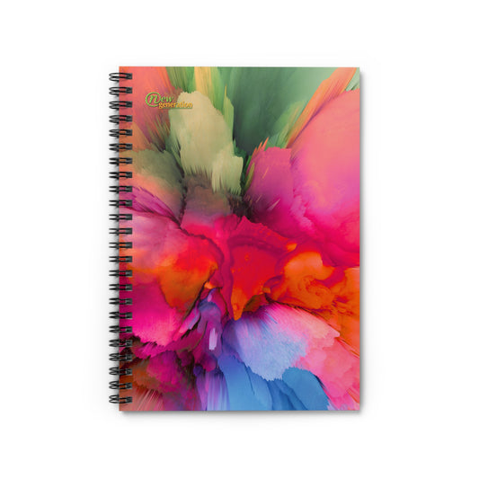 Colorfull Spiral Notebook - Ruled Line, Splash Colored Journal, Funky Stationery Gift, Boho Notebook, Planning Organizer One Size