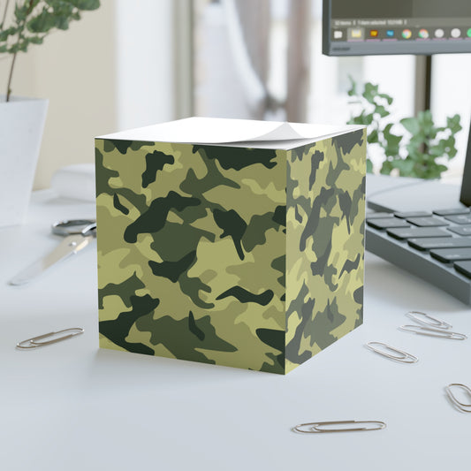 Colorful Camouflage Note Cube - Fun Desk Organizer, Office Supplies, Stationery Gift, Note Pad, Home Decor, Write & Remind White One size