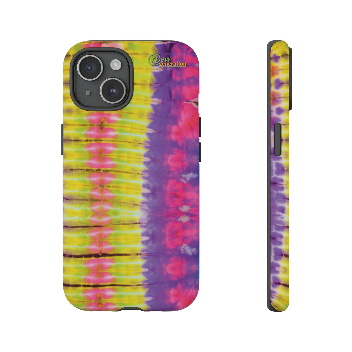 Tie-Dye Phone Case, Colorful Tough Case, Free-Spirited Phone Cover, Gift for Teens, Vibrant Phone Accessory, Funky Style iPhone 15 Matte