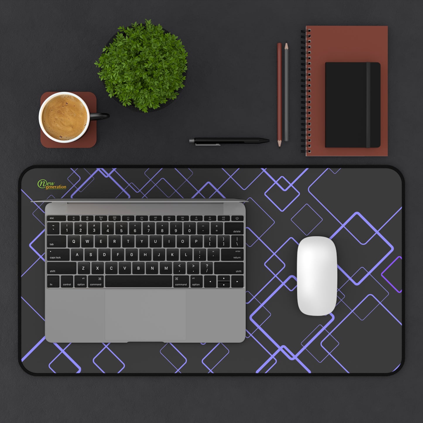 New Generation - Modern Geometric Desk Mat for Workspace, Office Decor, Gamer Mouse Pad, Gift for Him/Her, Stylish Desk Accessories