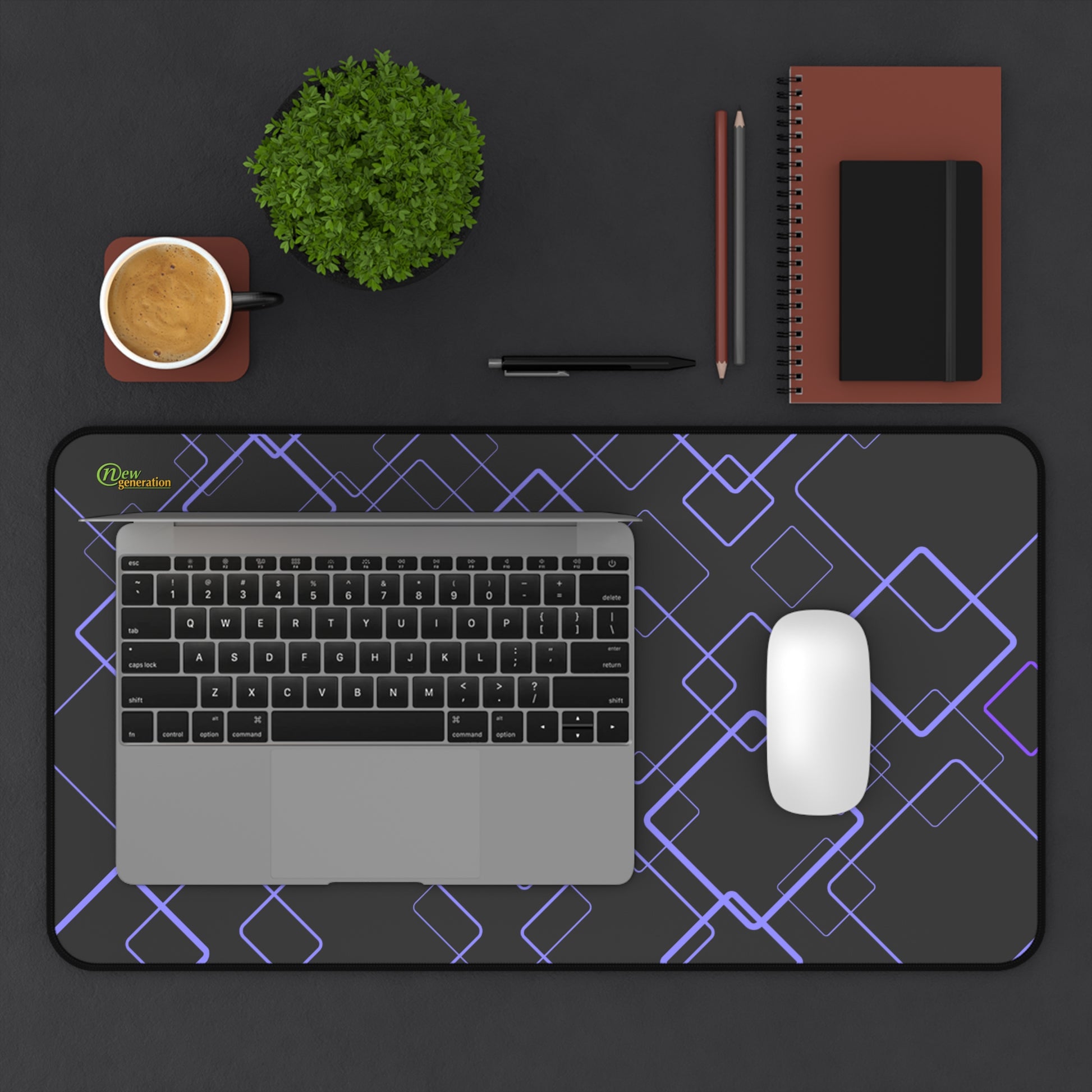 New Generation - Modern Geometric Desk Mat for Workspace, Office Decor, Gamer Mouse Pad, Gift for Him/Her, Stylish Desk Accessories