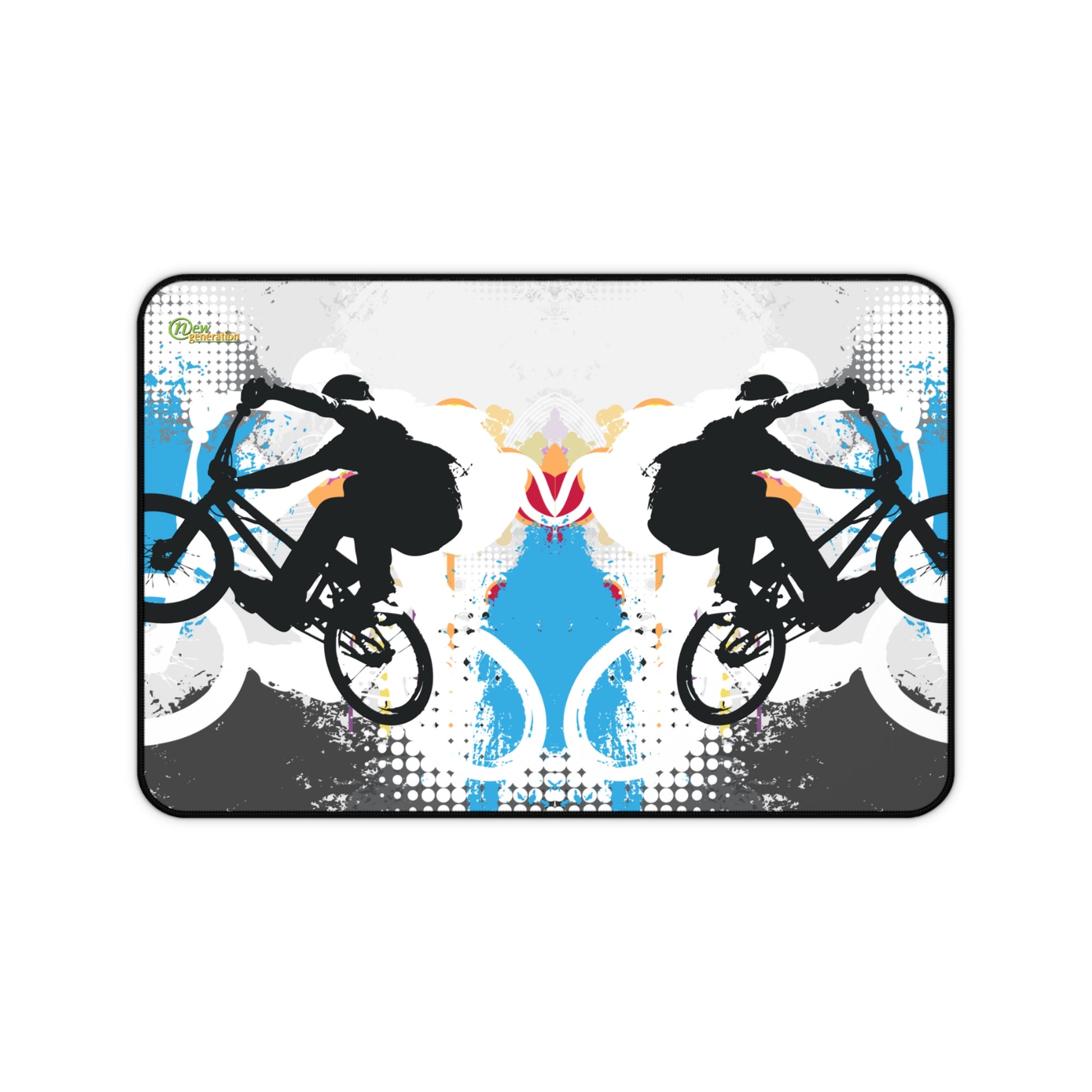 New Generation - Adventure-Themed Desk Mat, Biker Decor, Office Accessories, Gift for Cyclists, Gaming Mouse Pad