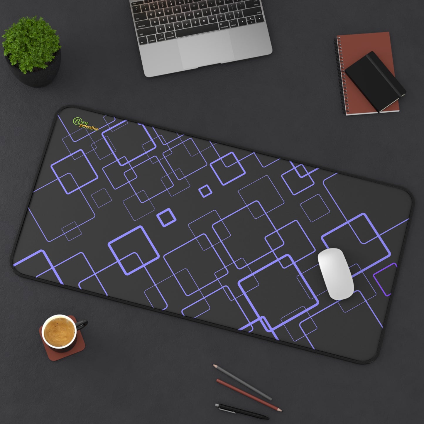 New Generation - Modern Geometric Desk Mat for Workspace, Office Decor, Gamer Mouse Pad, Gift for Him/Her, Stylish Desk Accessories