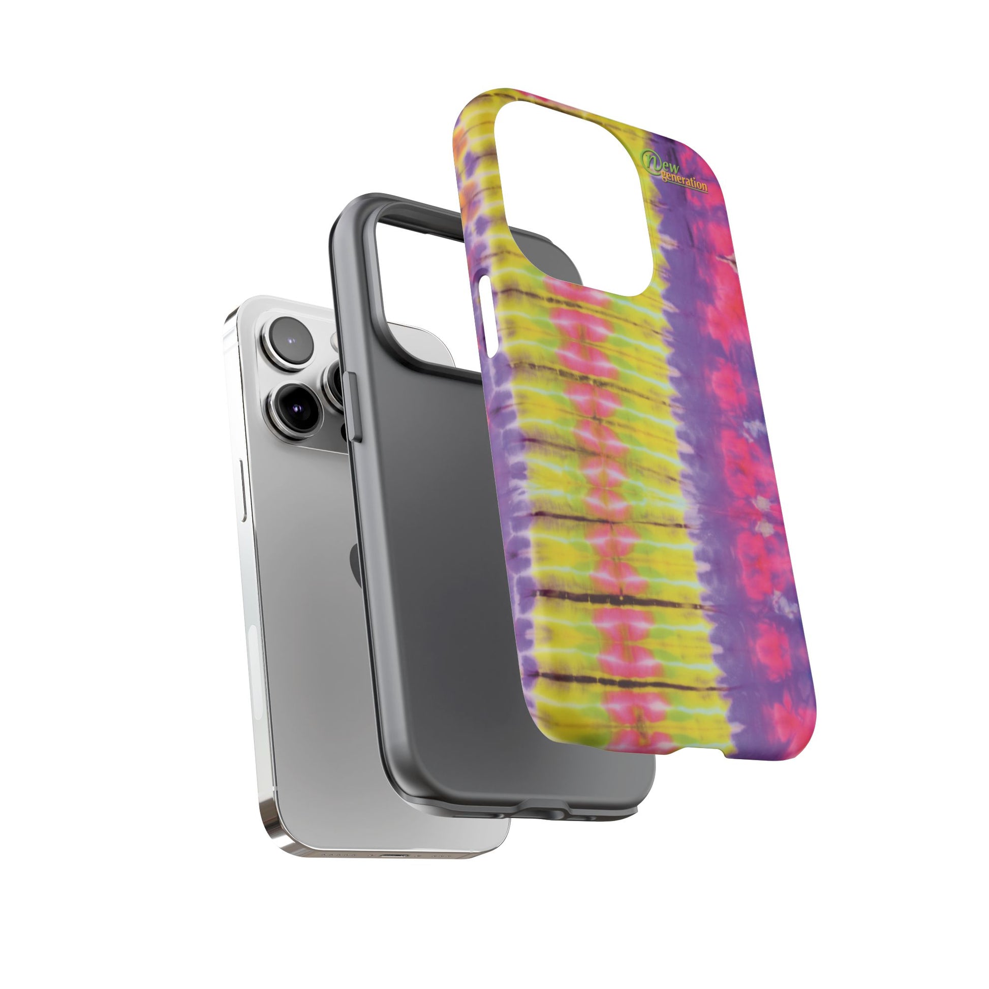 Tie-Dye Phone Case, Colorful Tough Case, Free-Spirited Phone Cover, Gift for Teens, Vibrant Phone Accessory, Funky Style