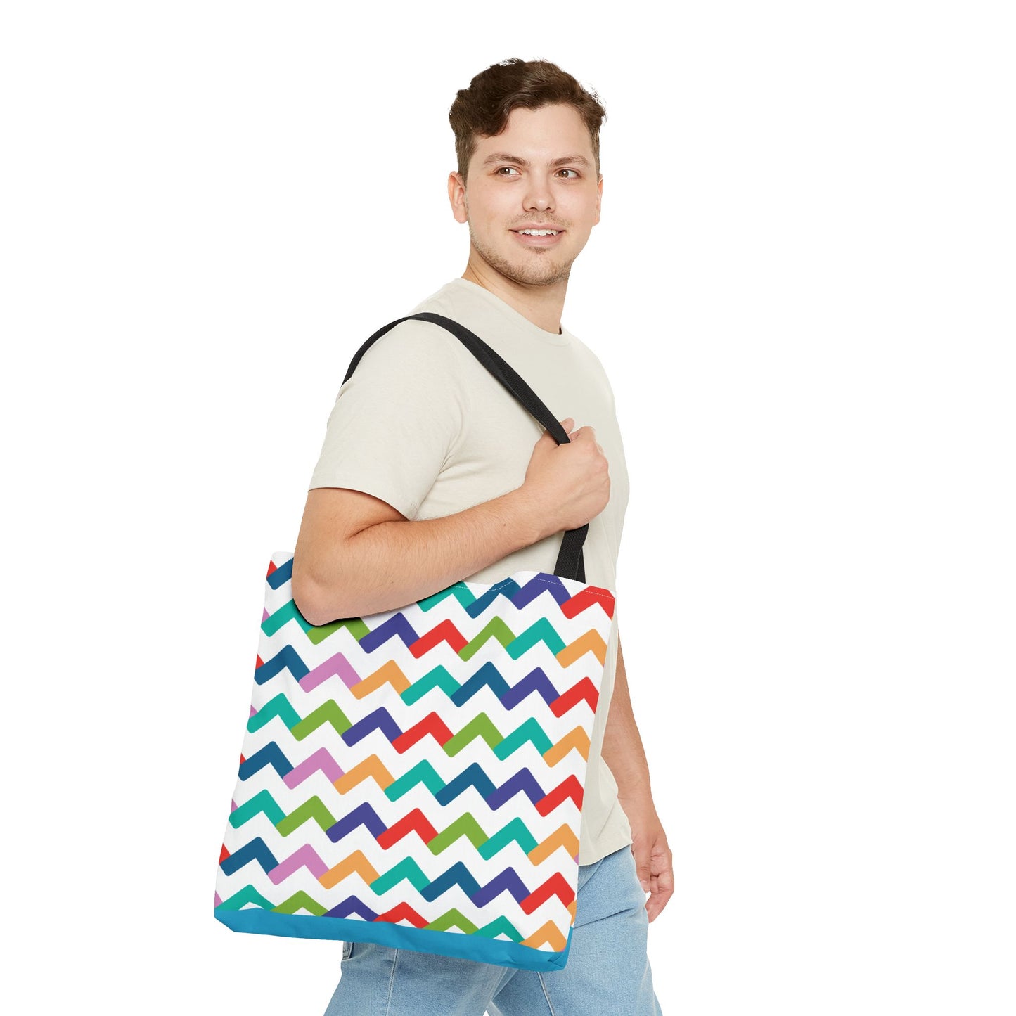 New Generation - Chevron -Tote Bag Colorful Pattern, Shopping Bag, Gypsy Style Handbag, Festival Tote for Women, Unique Gift Idea