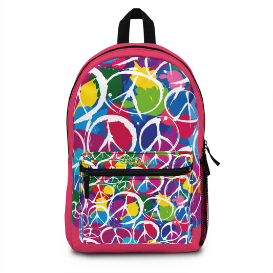 New Generation - Peace - Patterned Backpack - Perfect for Sports & School, Ideal Gift for Athletes, Trendy School Bag, Fun Back-to-School
