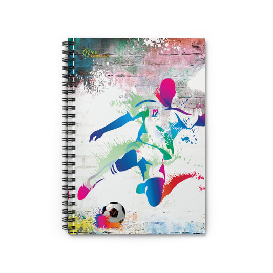 Hard Cover Lined Journal Notebook - Soccer Design Ruled Line, 6x8 inches with 118 pages for Work, School, Office, Home, Daily Planner, One Size