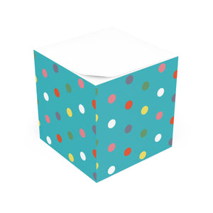 Colorful Polka Note Cube - Fun Desk Organizer, Office Supplies, Stationery Gift, Note Pad, Home Decor, Write & Remind