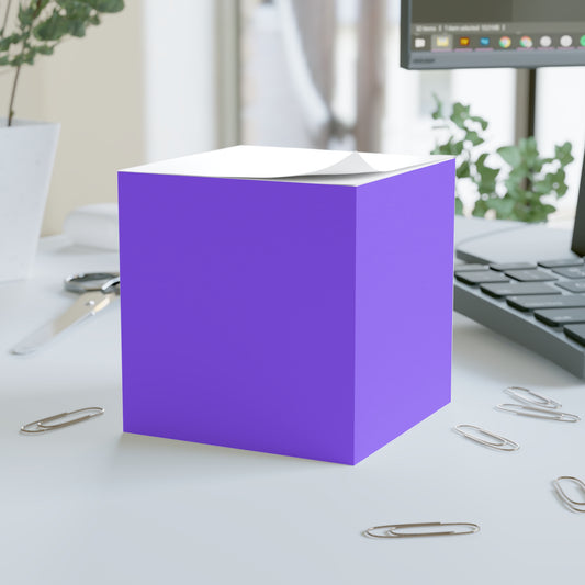 Bright Purple Note Cube - Fun Desk Organizer, Office Supplies, Stationery Gift, Note Pad, Home Decor, Write & Remind White One size