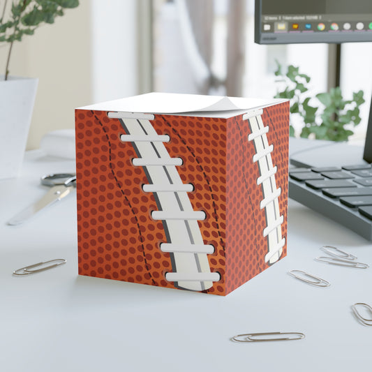 Colorful Football Note Cube - Fun Desk Organizer, Office Supplies, Stationery Gift, Note Pad, Home Decor, Write & Remind White One size