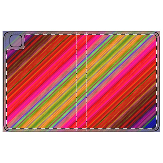 Vibrant Striped Tablet Folio Case - Colorful Cover for Tablets, Stylish Tech Accessory, Gift for Tech Lovers, Bright iPad Case, Modern [...] iPad Pro 11