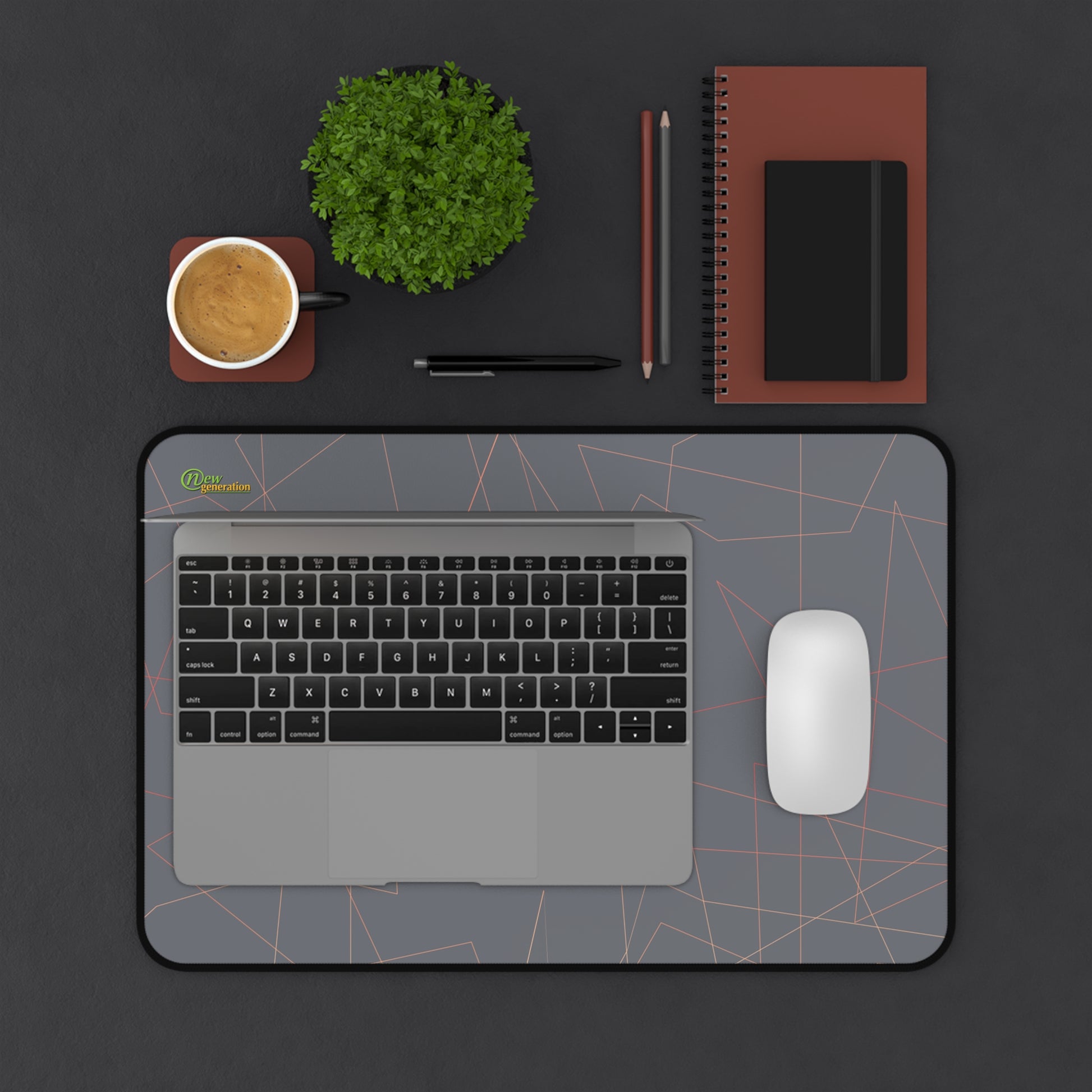 New Generation - Geometric Desk Mat for Office, Home Office Decor, Large Mouse Pad, Desk Accessory, Gift for Students, Stylish Desk Decor 12" × 18"