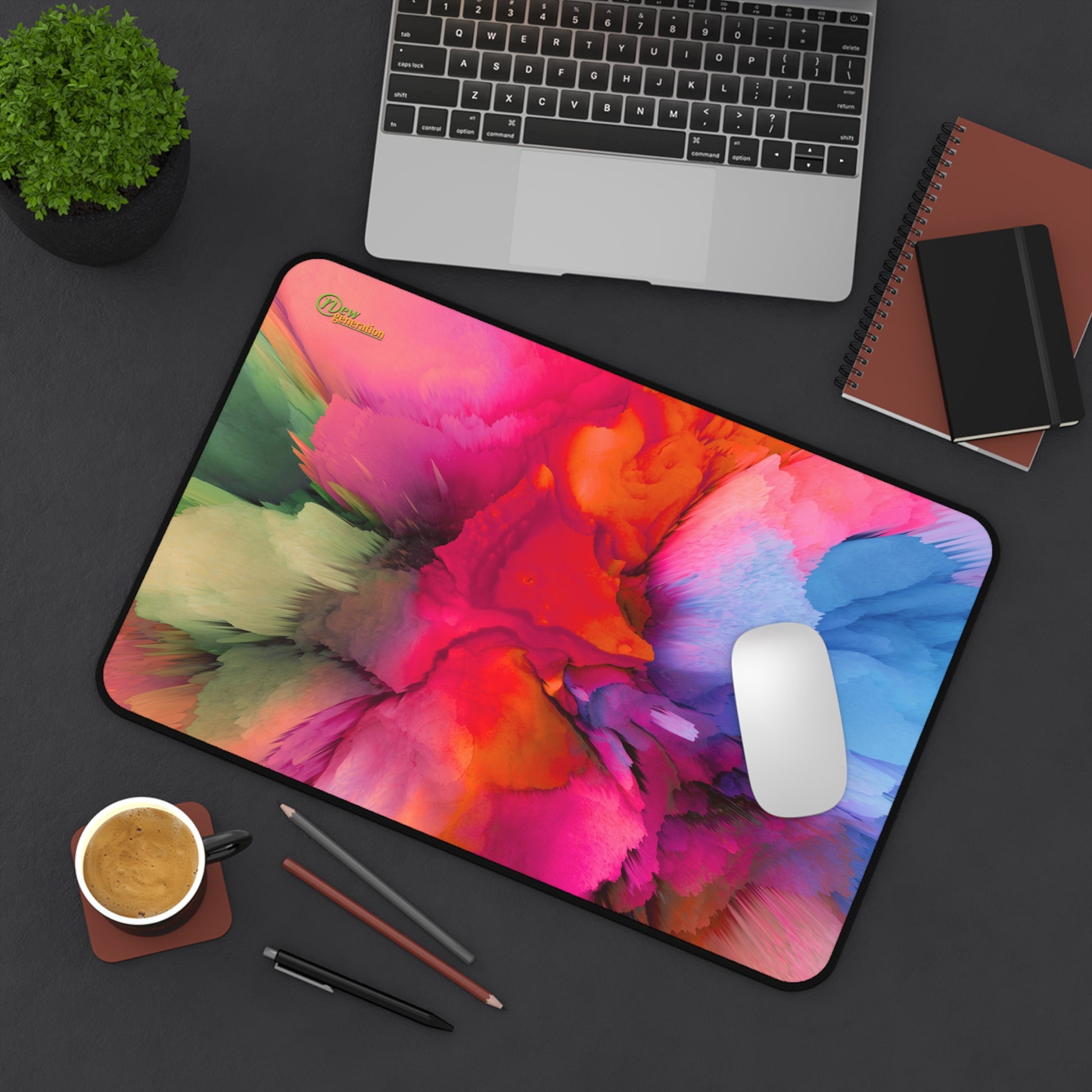 New Generation Vibrant Desk Mat Colorful Abstract Design for Home Office, Gaming, or Study, Non-Slip Surface, Perfect Gift for Art Lovers