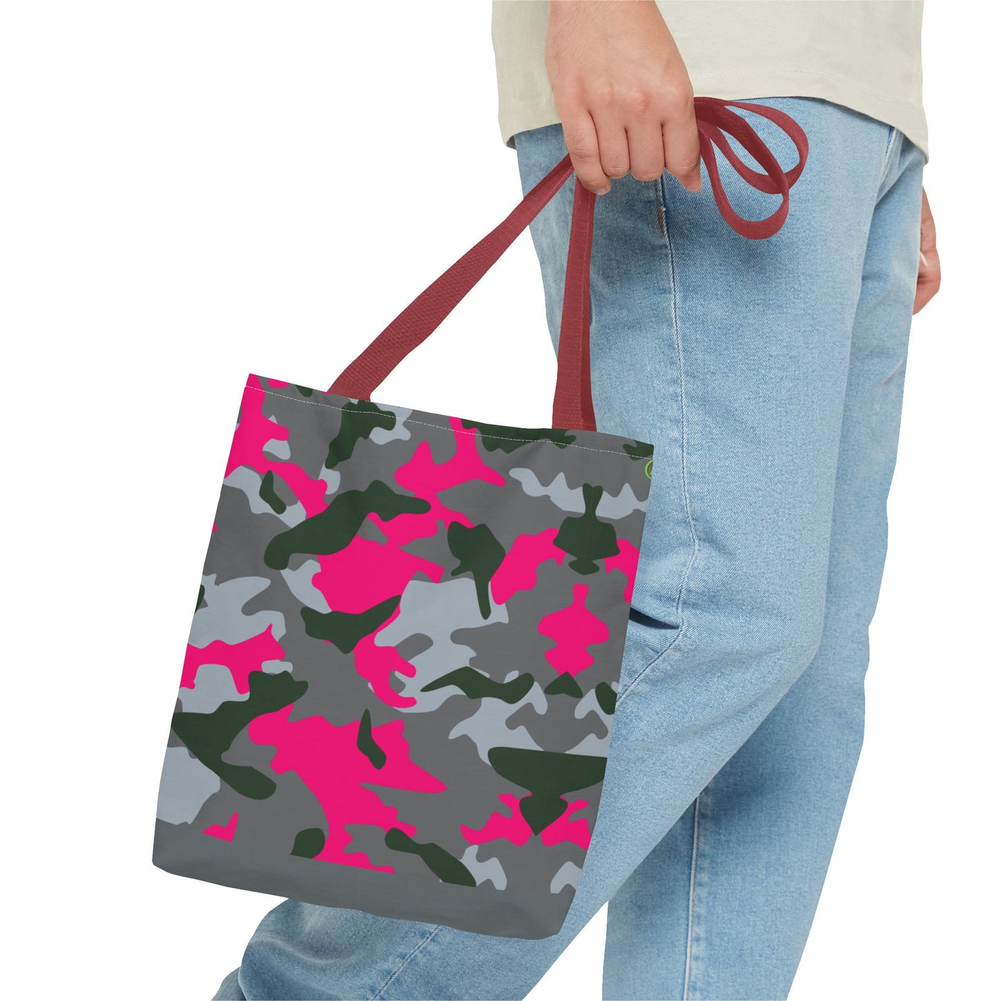 New Generation - Camouflage -Tote Bag Colorful Pattern, Shopping Bag, Gypsy Style Handbag, Festival Tote for Women, Unique Gift Idea 13" × 13'' Red