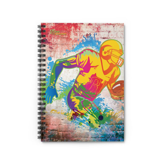 Hard Cover Lined Journal Notebook - Football Design Ruled Line, 6x8 inches with 118 pages for Work, School, Office, Home, Daily Planner, One Size