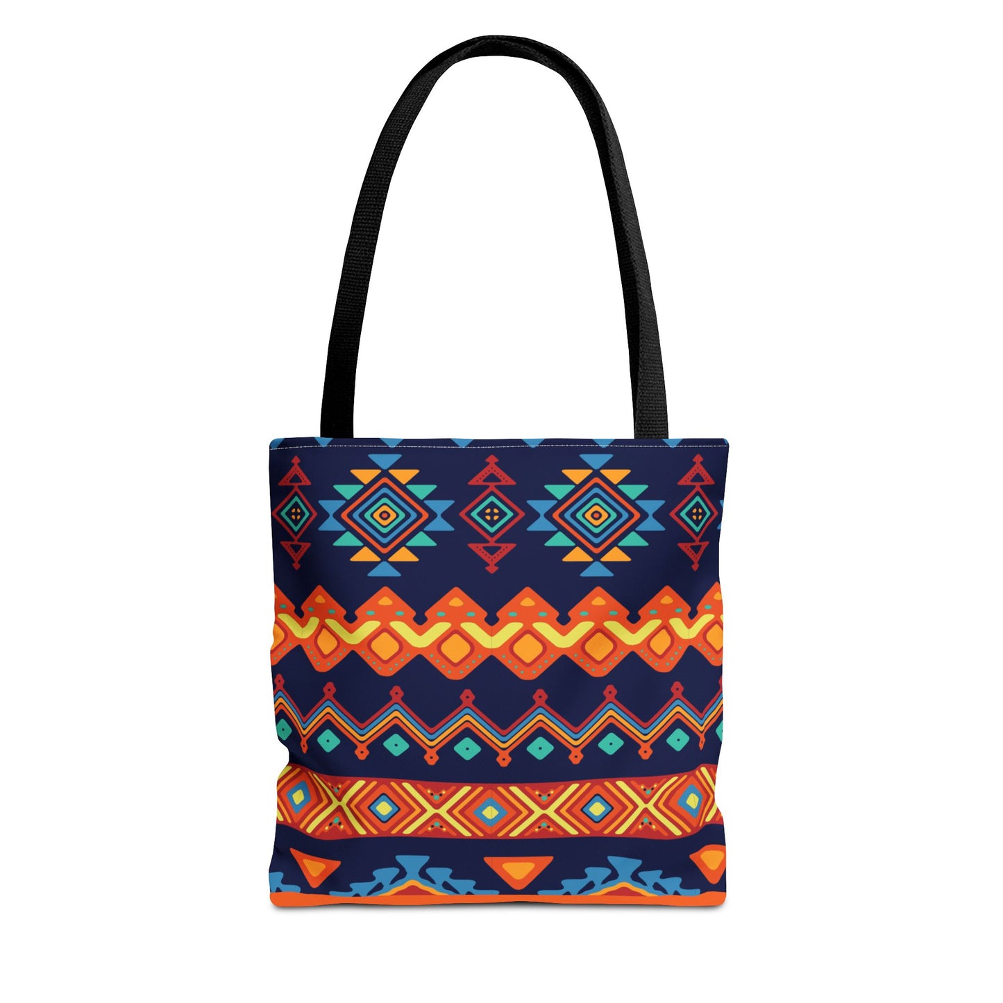New Generation - Ethnic -Tote Bag - Colorful Bohemian Pattern, Shopping Bag, Gypsy Style Handbag, Festival Tote for Women, Unique Gift Idea 13" × 13'' Black