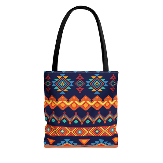 New Generation - Ethnic -Tote Bag - Colorful Bohemian Pattern, Shopping Bag, Gypsy Style Handbag, Festival Tote for Women, Unique Gift Idea 13" × 13'' Black