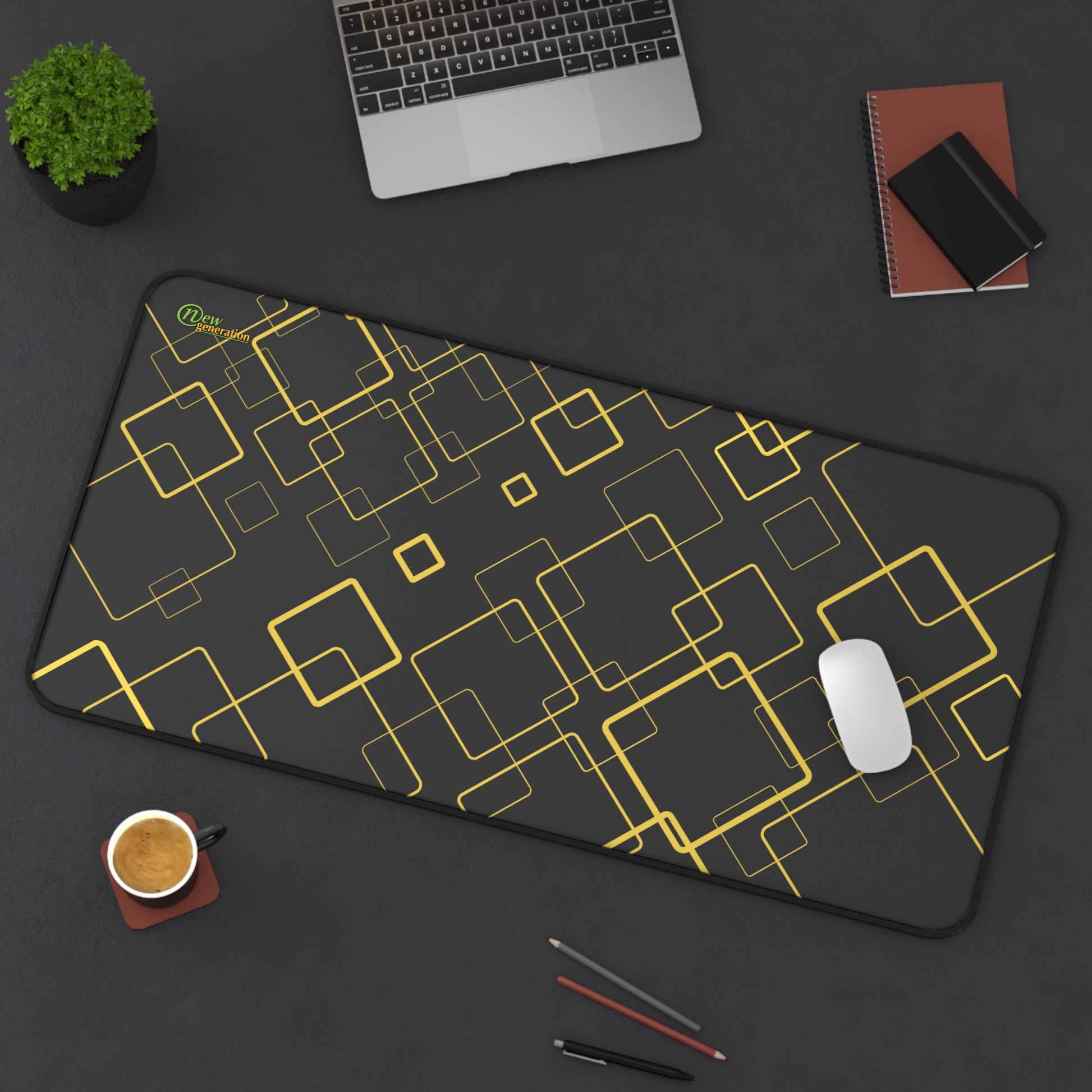 New Generation - Elegant Geometric Desk Mat, Stylish Mouse Pad, Office Decor, Work from Home Essentials, Gift for Professionals