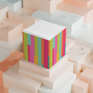 Colorful Pattern Note Cube - Fun Desk Organizer, Office Supplies, Stationery Gift, Note Pad, Home Decor, Write & Remind