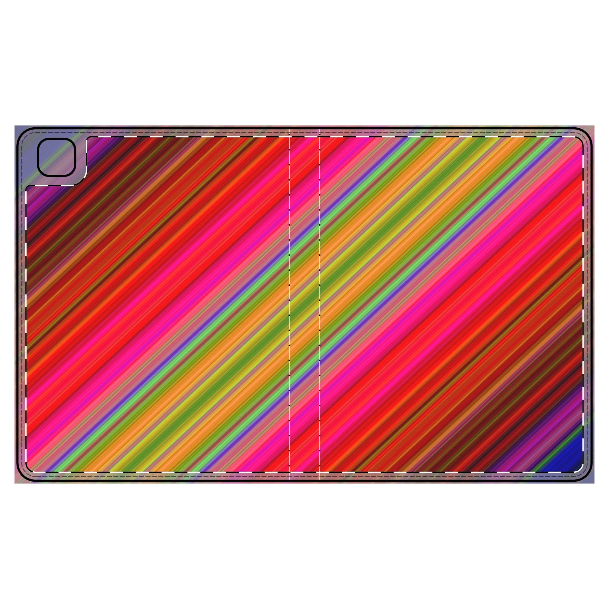 Vibrant Striped Tablet Folio Case - Colorful Cover for Tablets, Stylish Tech Accessory, Gift for Tech Lovers, Bright iPad Case, Modern [...] iPad Pro 12.9