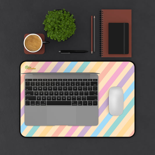 New Generation - Colorful Striped Desk Mat, Home Office Decor, Retro Style Desk Pad, Computer Mat, Gift for Students, Lively Workspace 12" × 18"