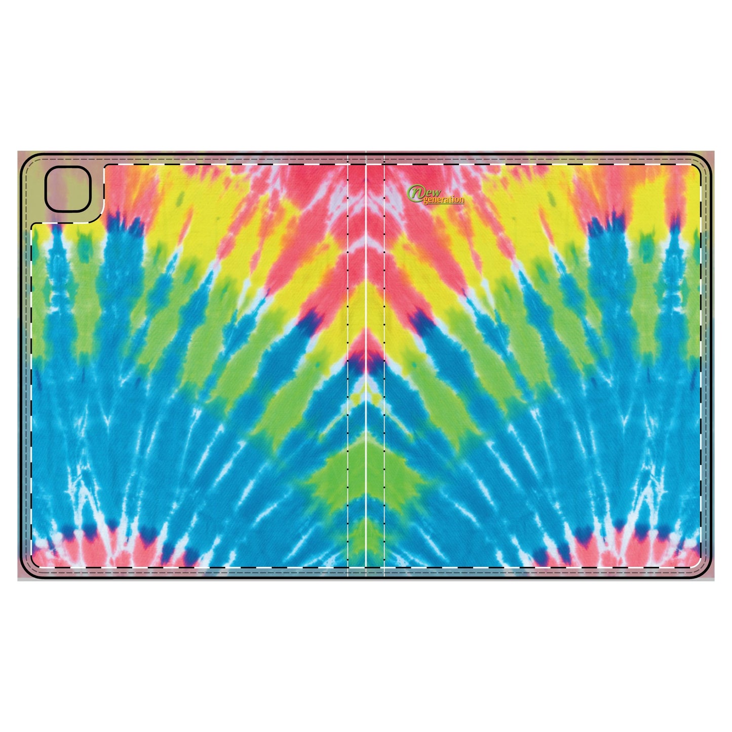 Vibrant Tie-Dye Tablet Folio Case, Boho Chic Accessory, Colorful Tablet Cover, Gift for Students, Unique Tech Organizer, Summer Vibes iPad Pro 12.9