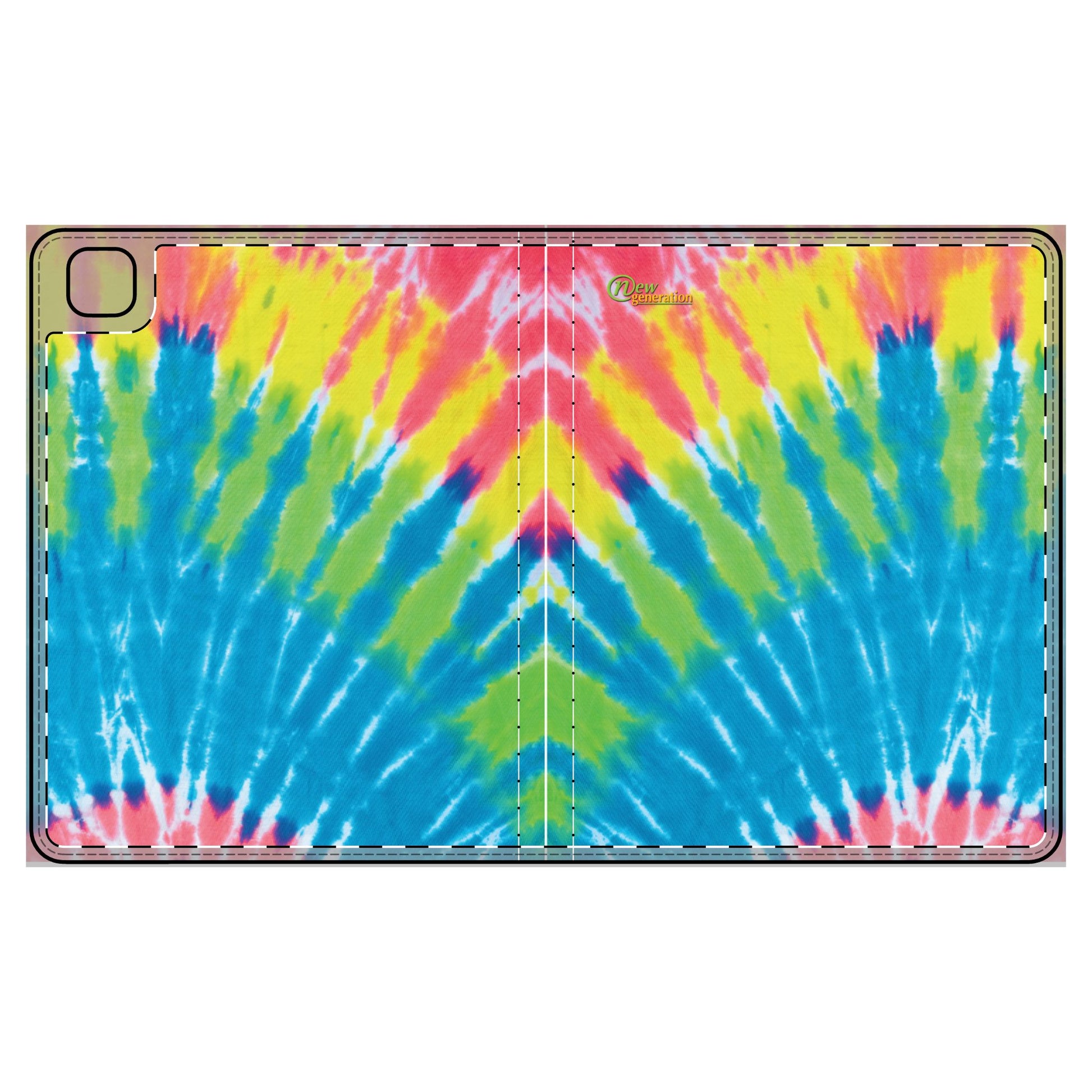 Vibrant Tie-Dye Tablet Folio Case, Boho Chic Accessory, Colorful Tablet Cover, Gift for Students, Unique Tech Organizer, Summer Vibes iPad Pro 12.9