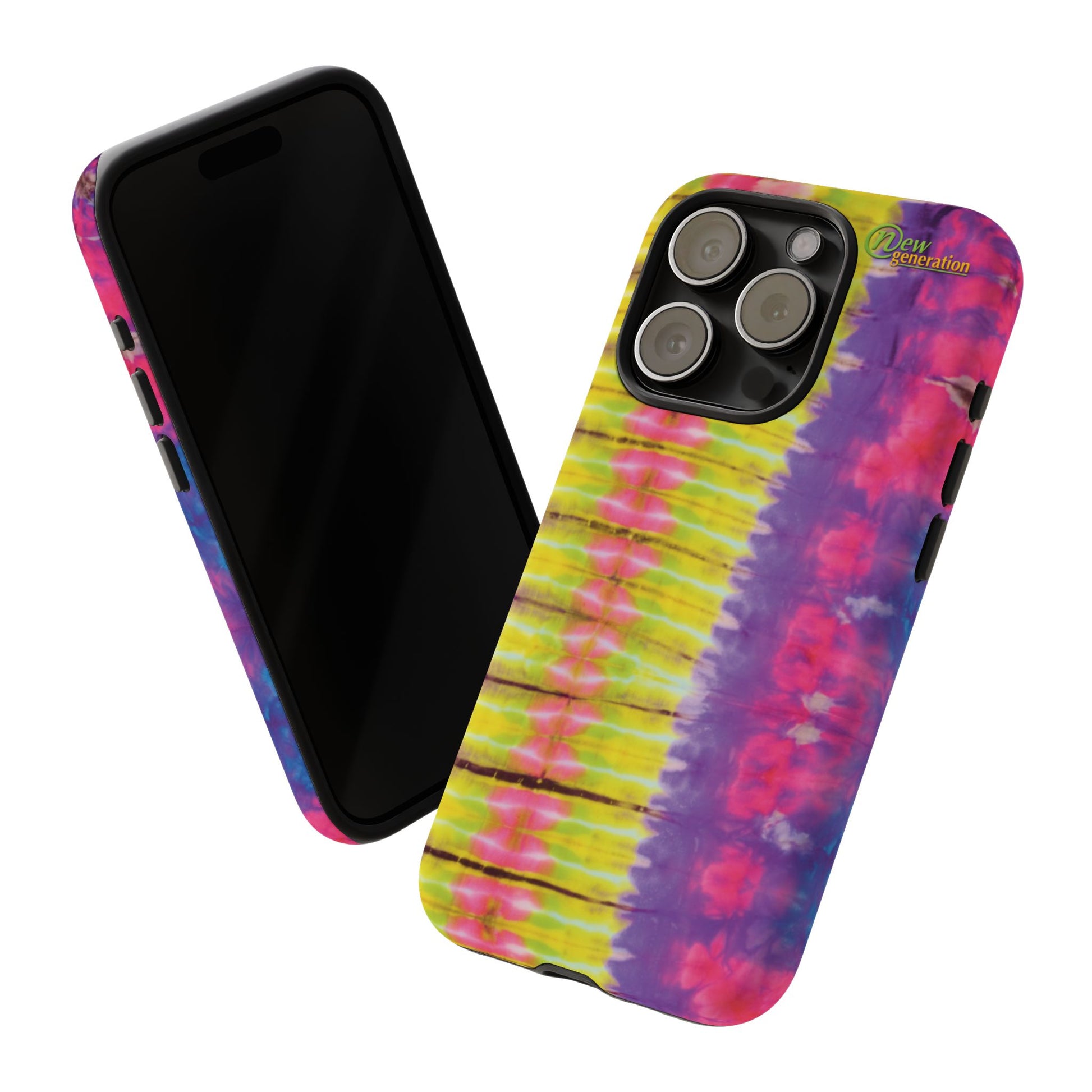 Tie-Dye Phone Case, Colorful Tough Case, Free-Spirited Phone Cover, Gift for Teens, Vibrant Phone Accessory, Funky Style
