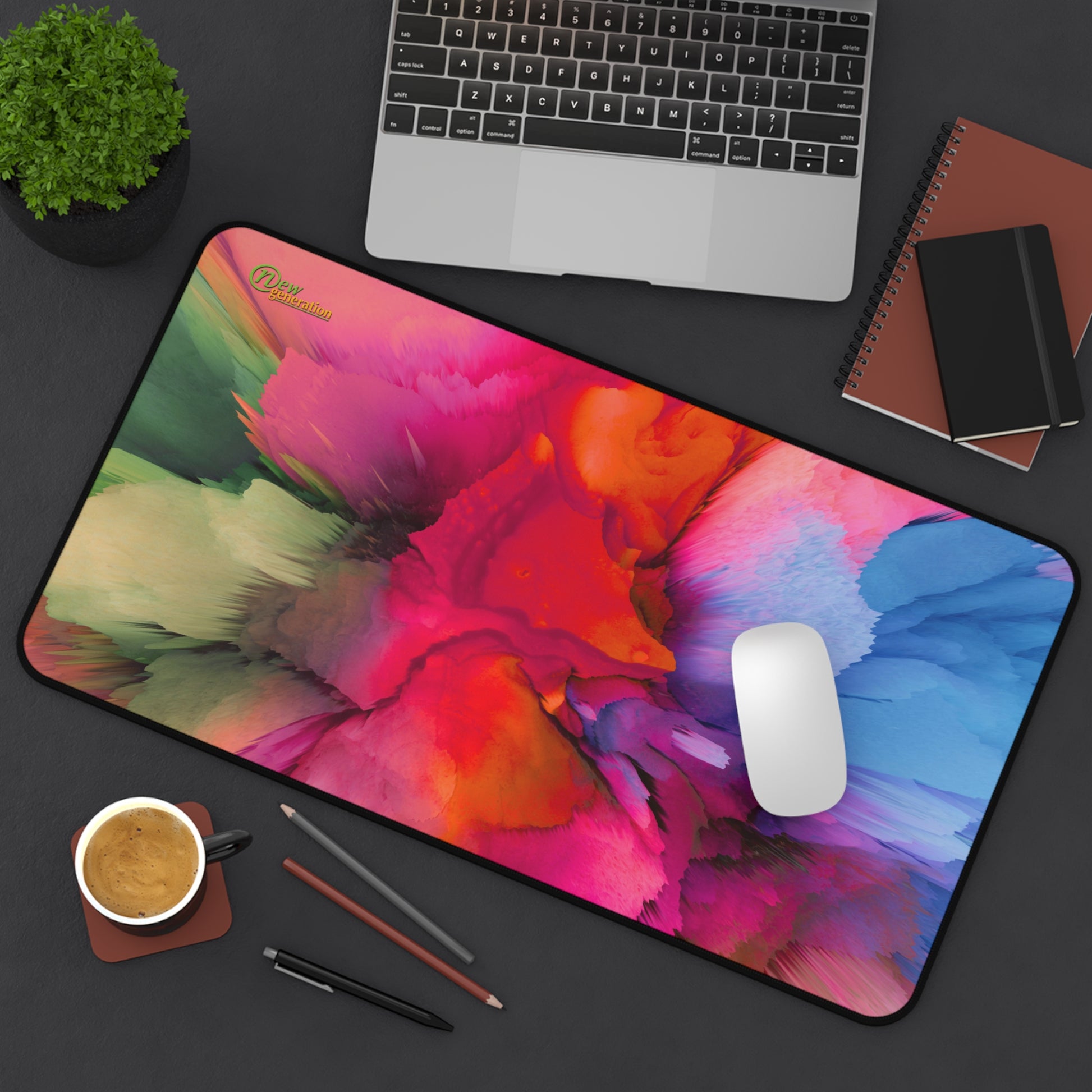 New Generation Vibrant Desk Mat Colorful Abstract Design for Home Office, Gaming, or Study, Non-Slip Surface, Perfect Gift for Art Lovers
