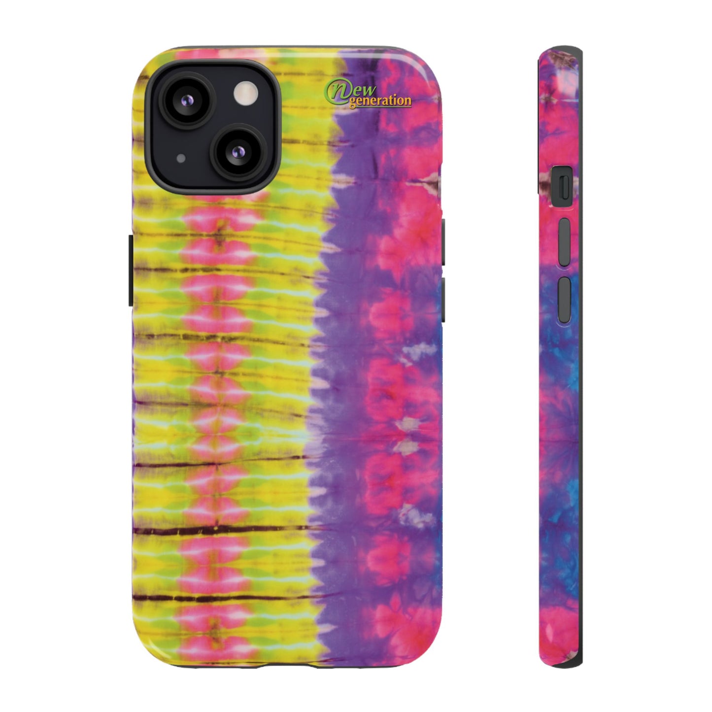 Tie-Dye Phone Case, Colorful Tough Case, Free-Spirited Phone Cover, Gift for Teens, Vibrant Phone Accessory, Funky Style iPhone 13 Glossy