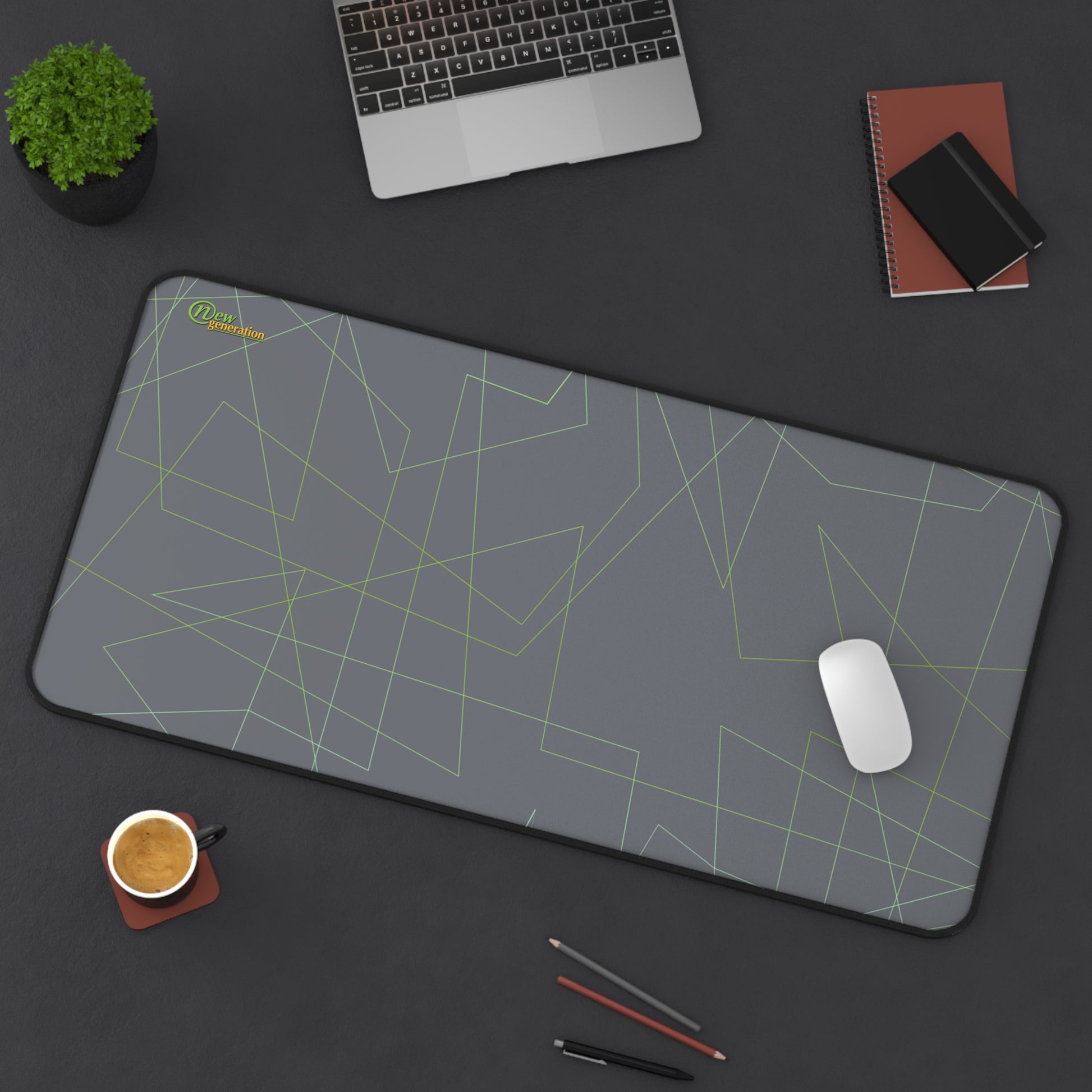 New Generation - Modern Desk Mat with Geometric Design, Office Decor, Workstation Accessory, Gift for Students, Minimalist Home Office
