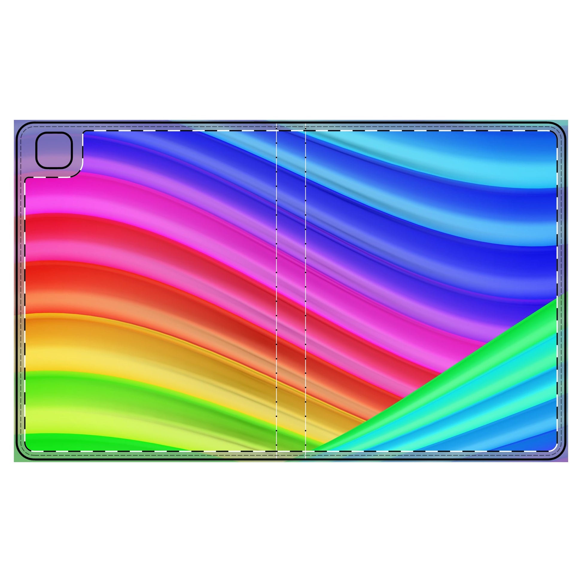 Colorful Wave Tablet Folio Case, Vibrant Tablet Cover, Tech Gift, Rainbow Case, Unique Tablet Sleeve, Stylish Device Protector iPad Pro 12.9
