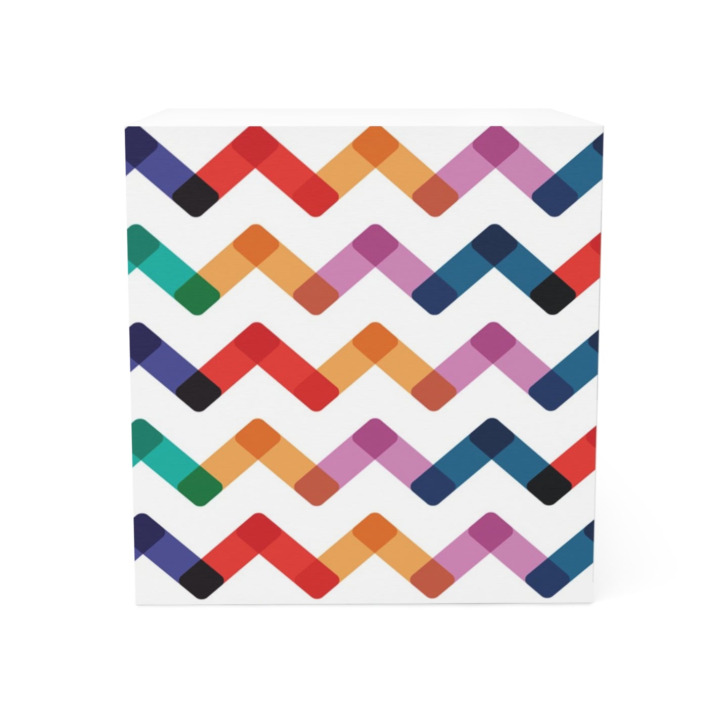 Colorful Chevron Note Cube - Fun Desk Organizer, Office Supplies, Stationery Gift, Note Pad, Home Decor, Write & Remind