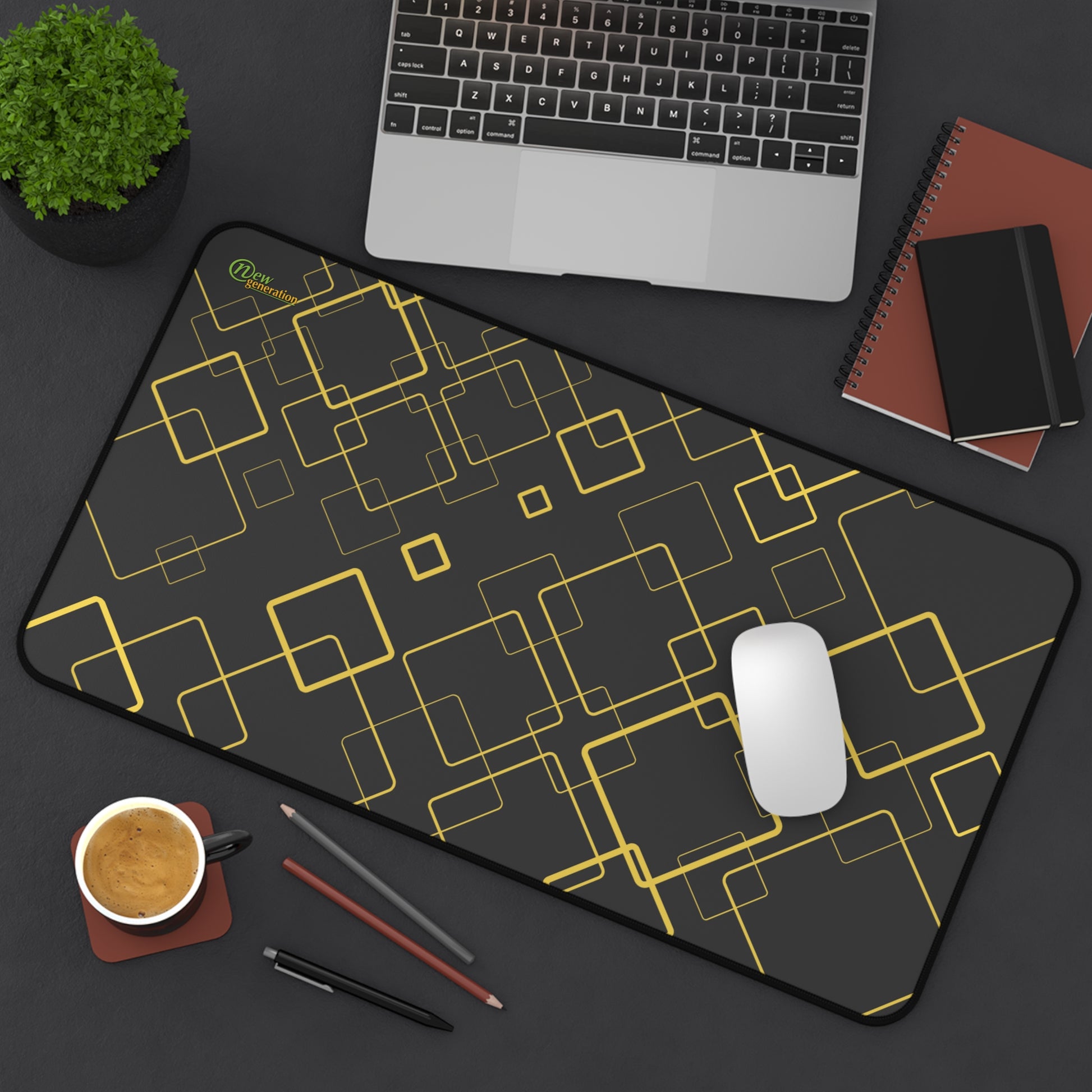 New Generation - Elegant Geometric Desk Mat, Stylish Mouse Pad, Office Decor, Work from Home Essentials, Gift for Professionals