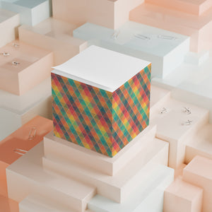 Colorful Pattern Note Cube - Fun Desk Organizer, Office Supplies, Stationery Gift, Note Pad, Home Decor, Write & Remind