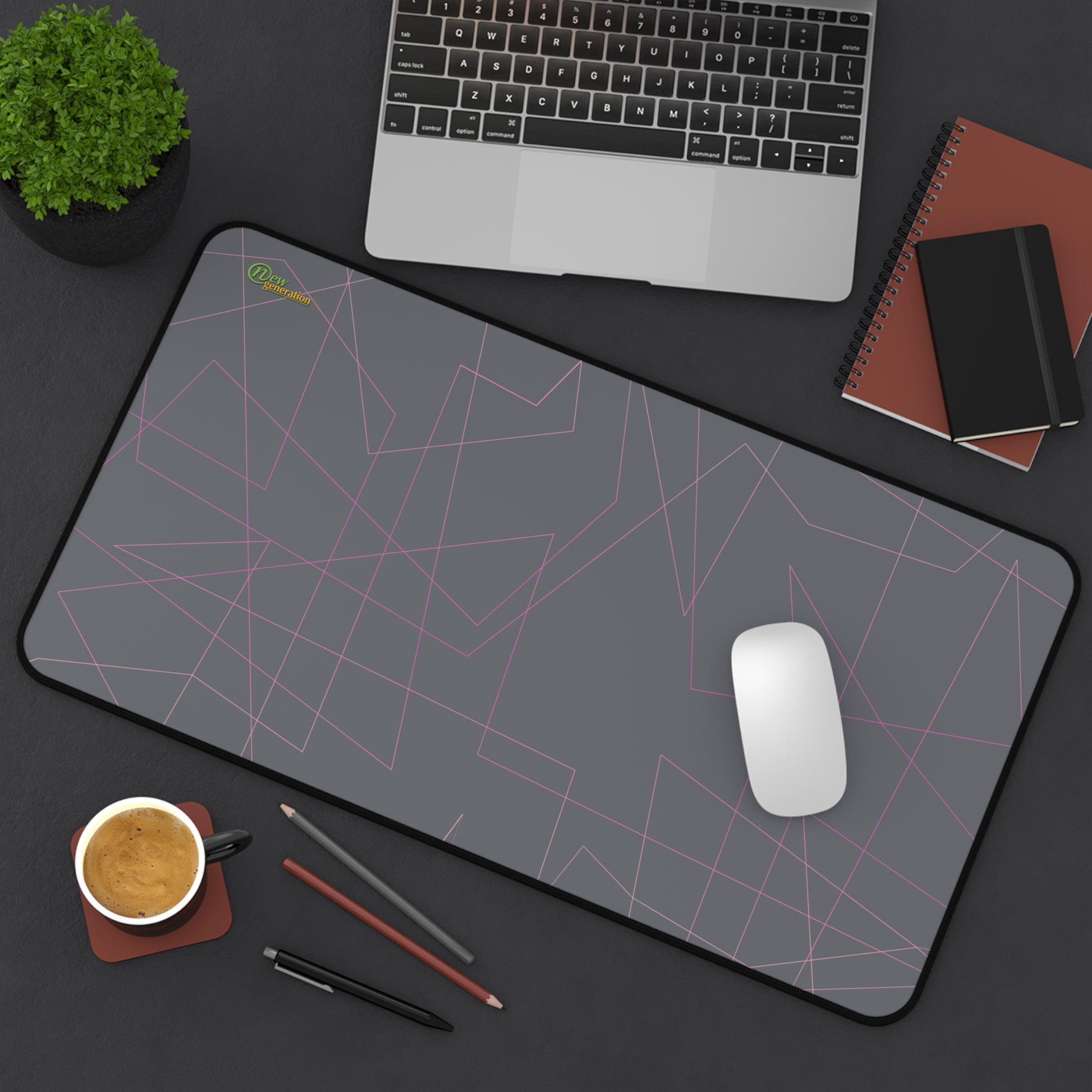New Generation - Modern Geometric Desk Mat, Stylish Office Accessories, Elegant Mouse Pad, Minimalist Desk Decor, Gift for Home Office