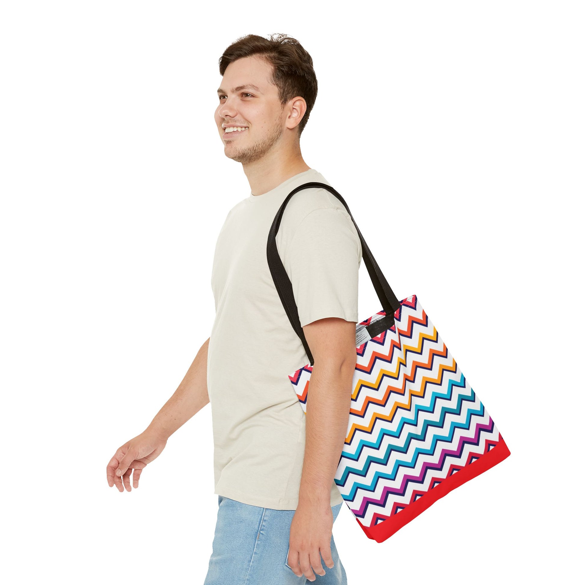 New Generation - Chevron -Tote Bag Colorful Pattern, Shopping Bag, Gypsy Style Handbag, Festival Tote for Women, Unique Gift Idea