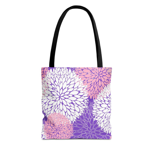 New Generation - Floral -Tote Bag Colorful Pattern, Shopping Bag, Gypsy Style Handbag, Festival Tote for Women, Unique Gift Idea 13" × 13'' Black
