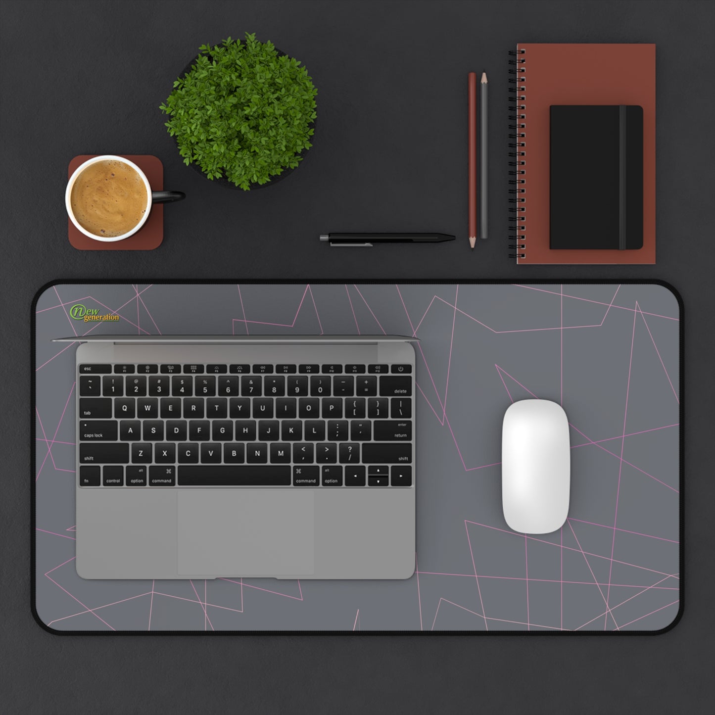 New Generation - Modern Geometric Desk Mat, Stylish Office Accessories, Elegant Mouse Pad, Minimalist Desk Decor, Gift for Home Office
