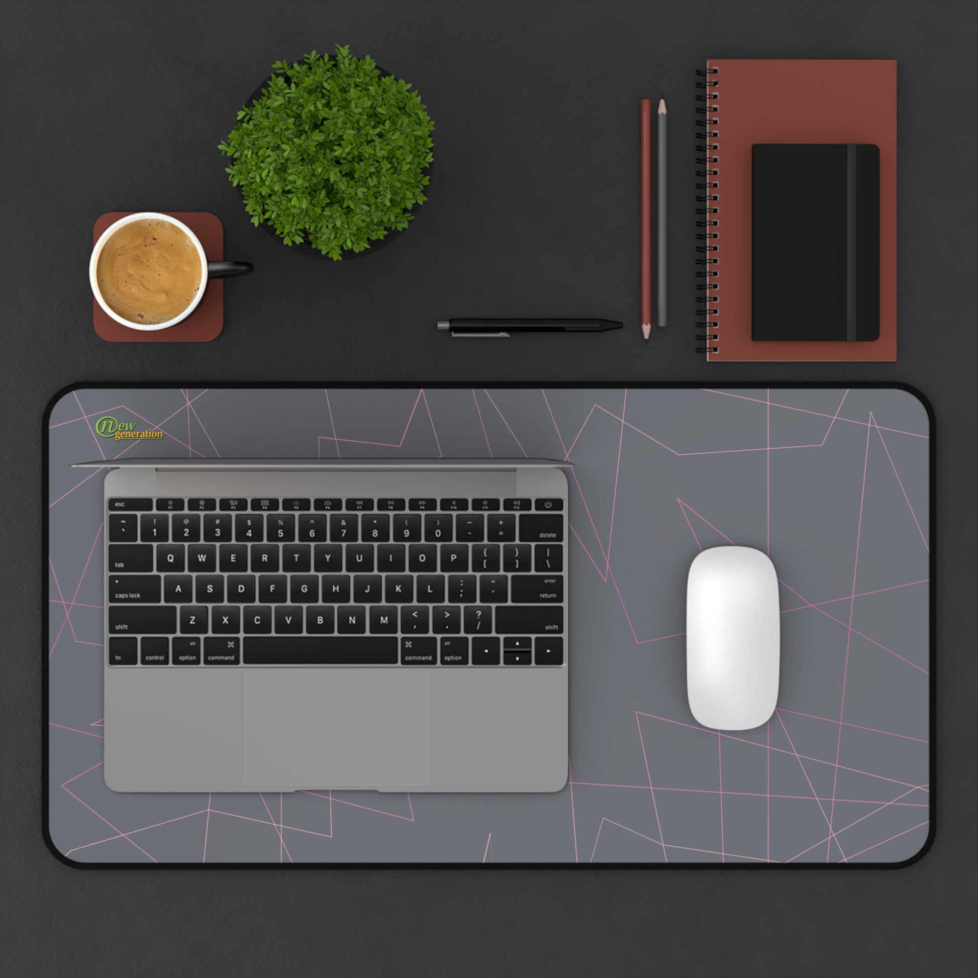 New Generation - Modern Geometric Desk Mat, Stylish Office Accessories, Elegant Mouse Pad, Minimalist Desk Decor, Gift for Home Office