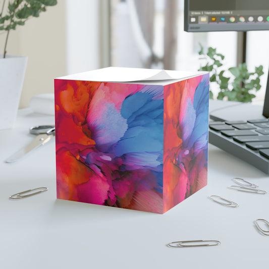 Colorful Splash Note Cube - Fun Desk Organizer, Office Supplies, Stationery Gift, Note Pad, Home Decor, Write & Remind White One size