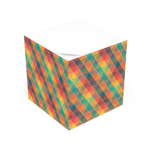 Colorful Pattern Note Cube - Fun Desk Organizer, Office Supplies, Stationery Gift, Note Pad, Home Decor, Write & Remind