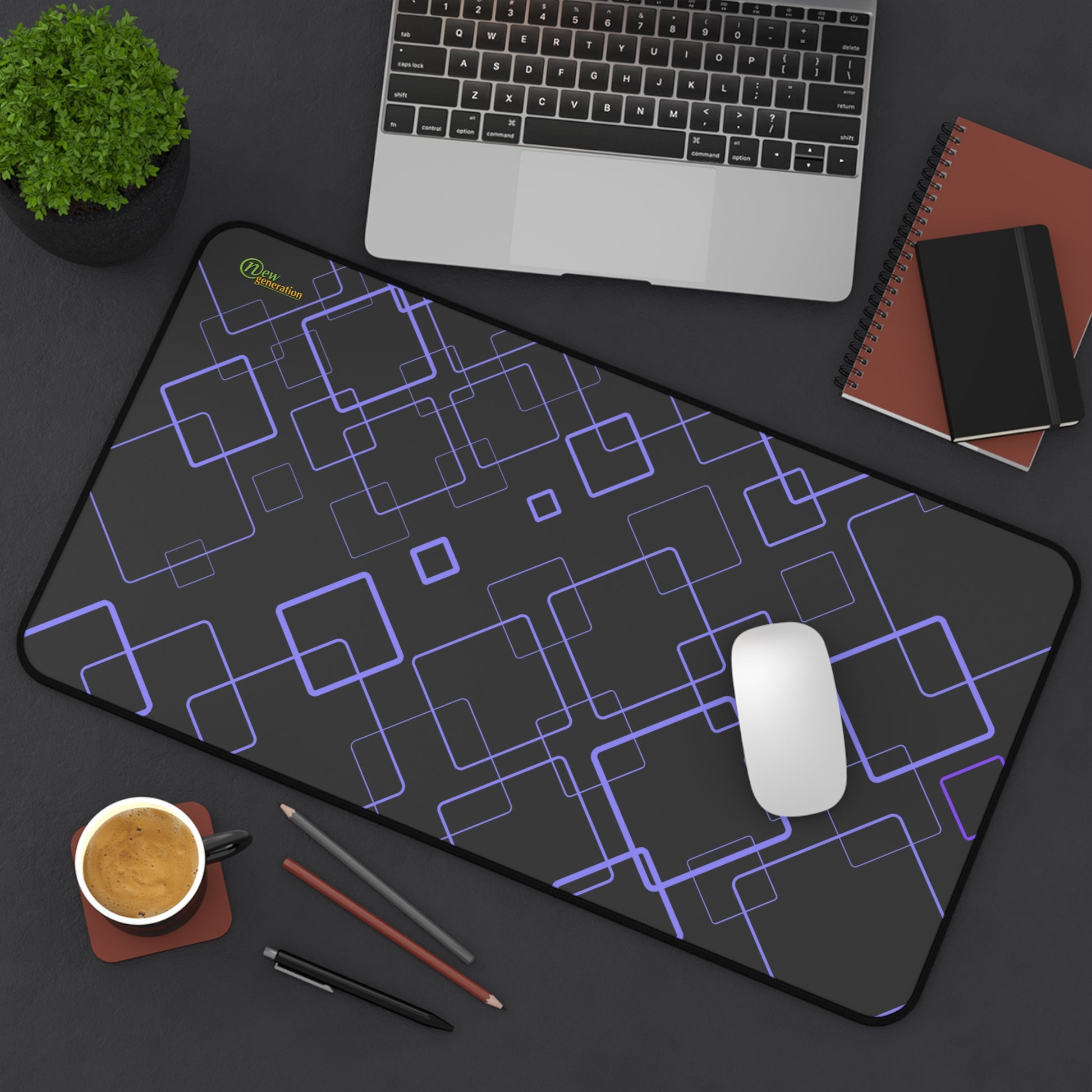 New Generation - Modern Geometric Desk Mat for Workspace, Office Decor, Gamer Mouse Pad, Gift for Him/Her, Stylish Desk Accessories