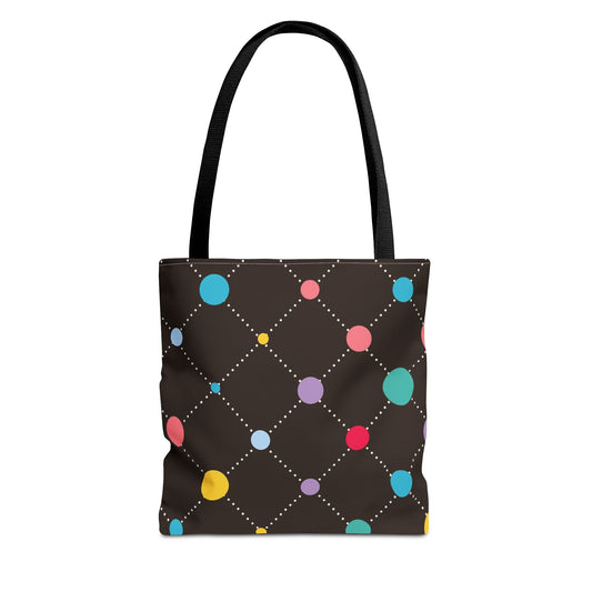 New Generation - Pattern-Tote Bag Colorful Pattern, Shopping Bag, Gypsy Style Handbag, Festival Tote for Women, Unique Gift Idea 13" × 13'' Black