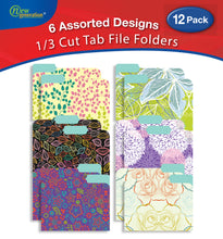 New Generation - Floral - 12 Pack Decorative 1/3 Cut Tab File Folders
