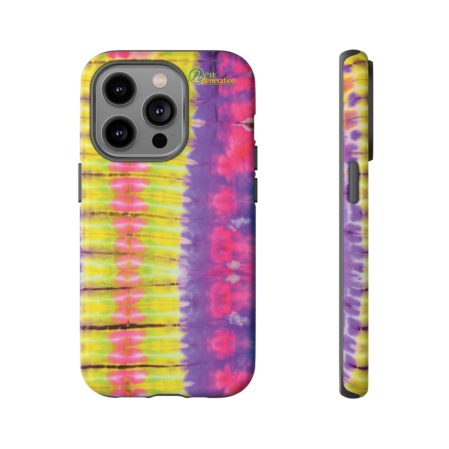 Tie-Dye Phone Case, Colorful Tough Case, Free-Spirited Phone Cover, Gift for Teens, Vibrant Phone Accessory, Funky Style iPhone 14 Pro Matte