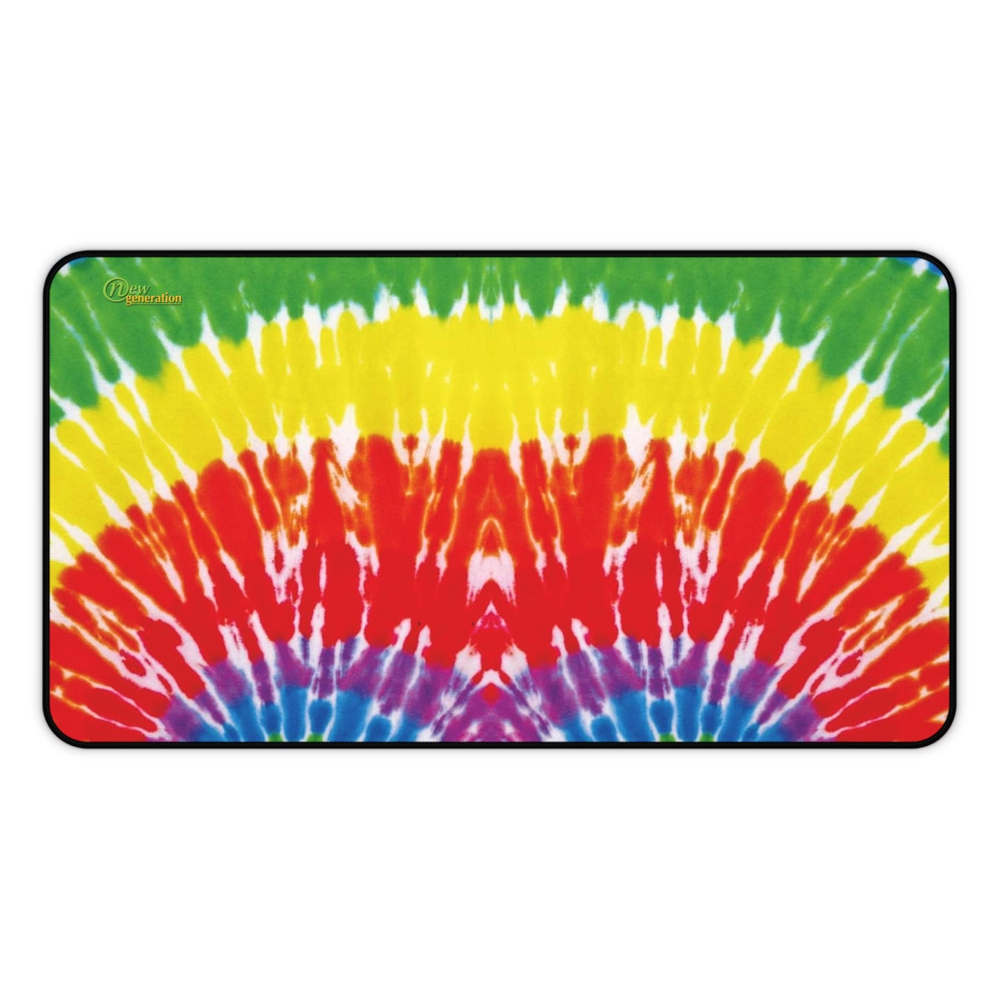 New Generation - Tie-Dye Desk Mat, Office Accessory, Creative Workspace Decor, Gift for Students, Boho Desk Pad, Eco-Friendly Home Office 12" × 22"