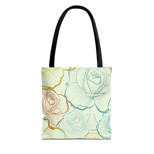 New Generation - Floral -Tote Bag Colorful Pattern, Shopping Bag, Gypsy Style Handbag, Festival Tote for Women, Unique Gift Idea 13" × 13'' Black