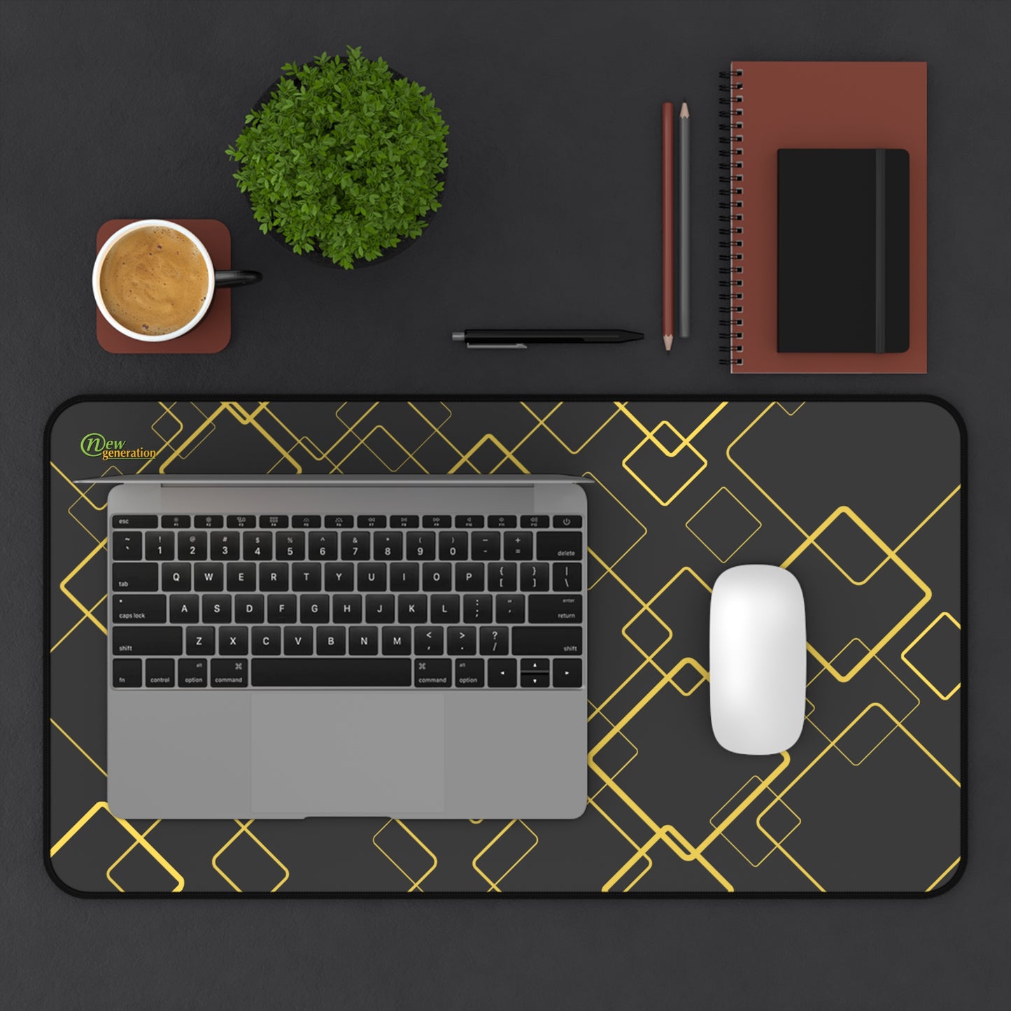 New Generation - Elegant Geometric Desk Mat, Stylish Mouse Pad, Office Decor, Work from Home Essentials, Gift for Professionals