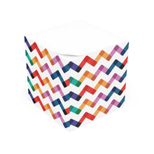 Colorful Chevron Note Cube - Fun Desk Organizer, Office Supplies, Stationery Gift, Note Pad, Home Decor, Write & Remind